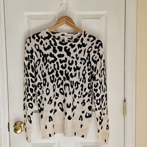Autumn Cashmere Leopard Print Crewneck Sweater Sz XS